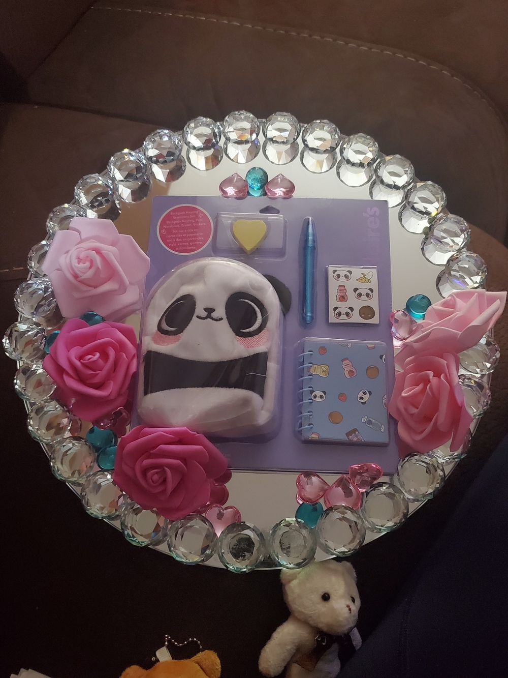 Claire's Pink and White Panda Mini Backpack Stationery Set